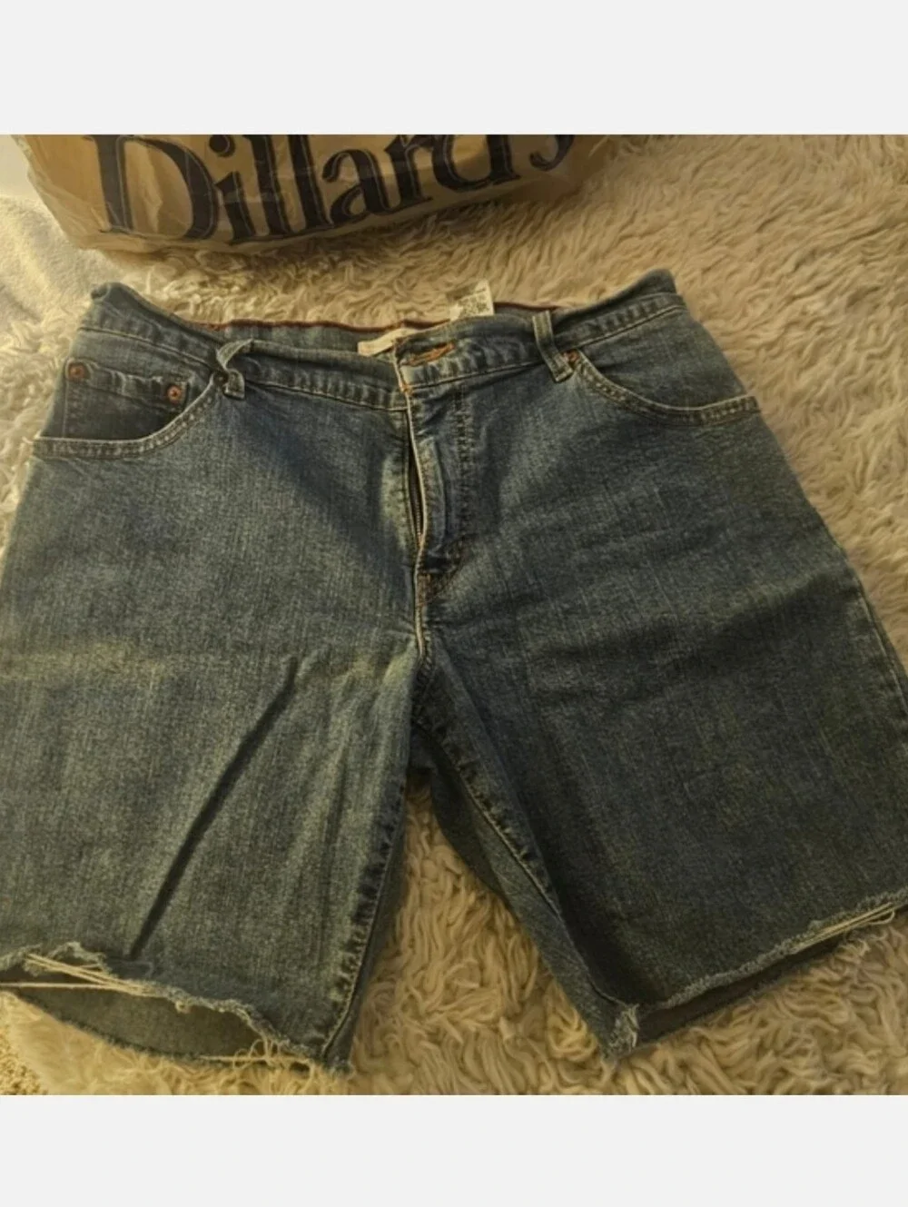 Levi's Strauss & Company Medium Blue High-Rise Long Denim Shorts - 32